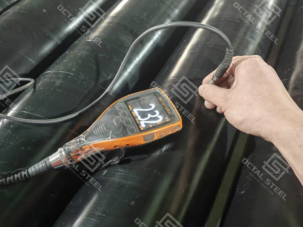 Quality inspection of API 5L PSL2 Grade B seamless steel pipe with 3LPE coating for Mexico project